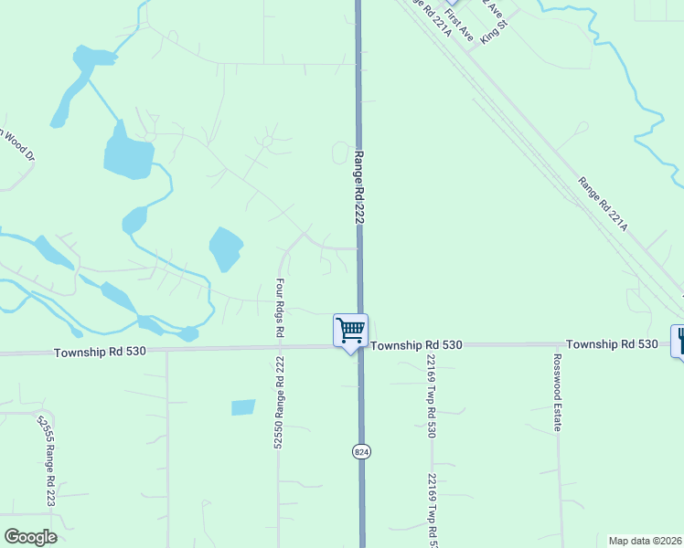 map of restaurants, bars, coffee shops, grocery stores, and more near 53016 Range Road 222 in Ardrossan