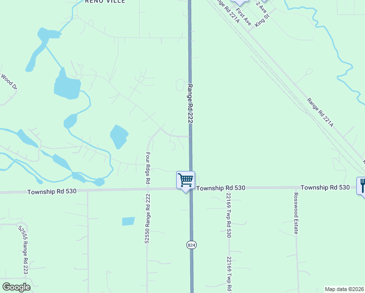 map of restaurants, bars, coffee shops, grocery stores, and more near 53016 Range Road 222 in Ardrossan