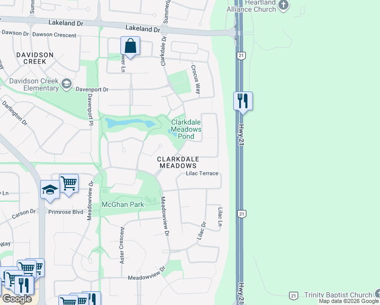 map of restaurants, bars, coffee shops, grocery stores, and more near 13 Orchid Crescent in Sherwood Park
