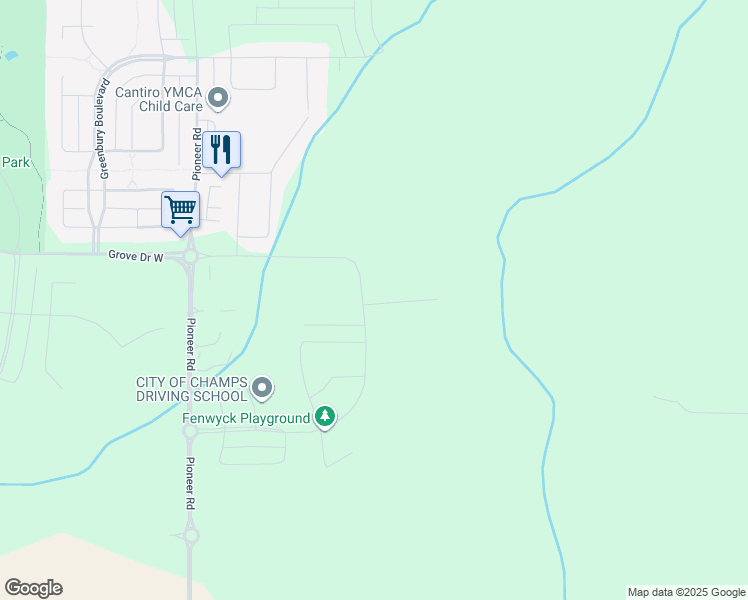 map of restaurants, bars, coffee shops, grocery stores, and more near Prospect Place in Spruce Grove