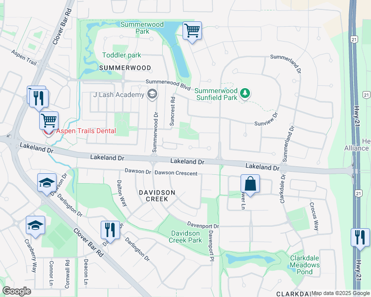 map of restaurants, bars, coffee shops, grocery stores, and more near 759 Suncrest Point in Sherwood Park