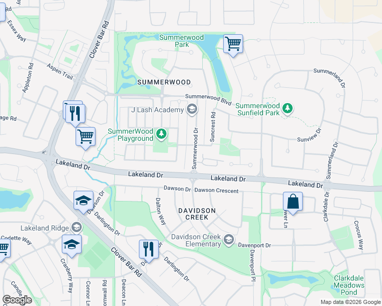 map of restaurants, bars, coffee shops, grocery stores, and more near 40 Summerwood Drive in Sherwood Park
