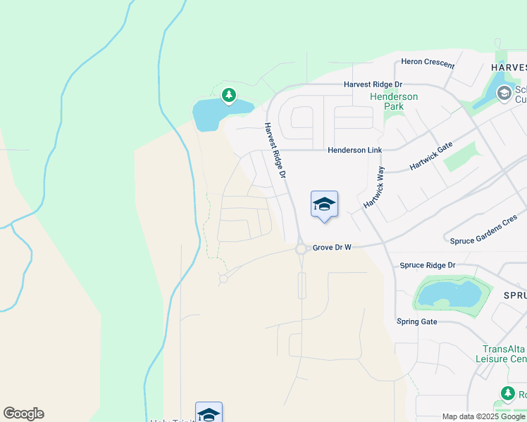 map of restaurants, bars, coffee shops, grocery stores, and more near 2 Hemingway Crescent in Spruce Grove