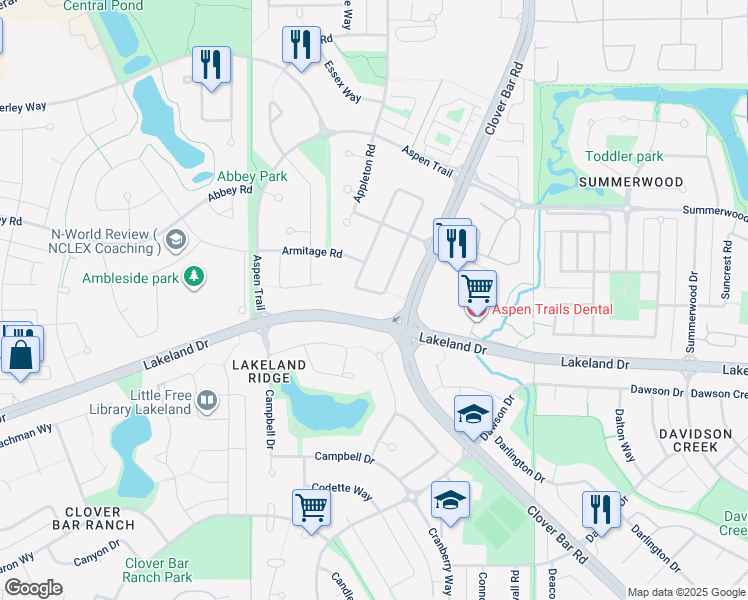 map of restaurants, bars, coffee shops, grocery stores, and more near 283 Ascott Crescent in Sherwood Park