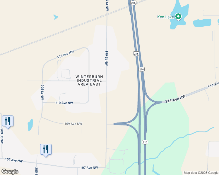 map of restaurants, bars, coffee shops, grocery stores, and more near 11035 199 Street Northwest in Edmonton