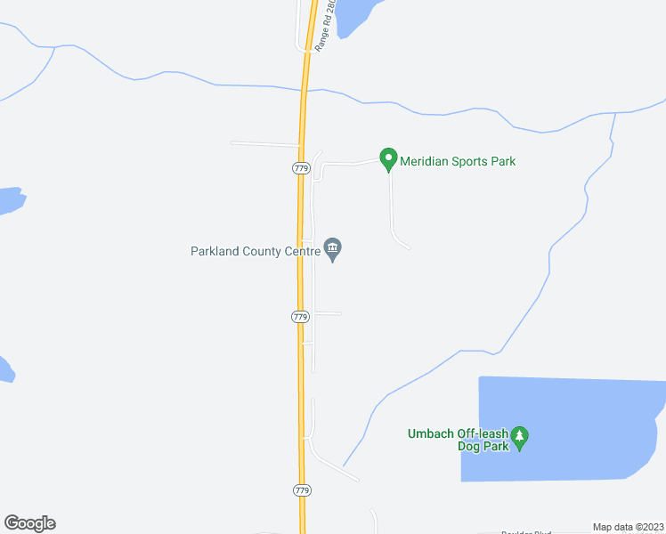 map of restaurants, bars, coffee shops, grocery stores, and more near 53109 Alberta 779 in Stony Plain