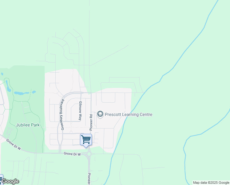 map of restaurants, bars, coffee shops, grocery stores, and more near Prescott Boulevard in Spruce Grove