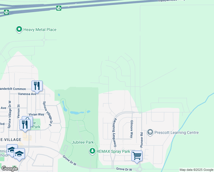 map of restaurants, bars, coffee shops, grocery stores, and more near 2 George Landing in Spruce Grove