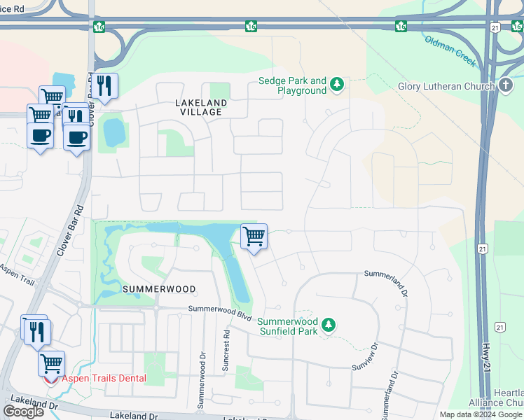 map of restaurants, bars, coffee shops, grocery stores, and more near 1732 Jubilee Loop in Sherwood Park