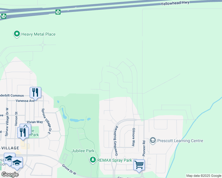 map of restaurants, bars, coffee shops, grocery stores, and more near 2 George Landing in Spruce Grove