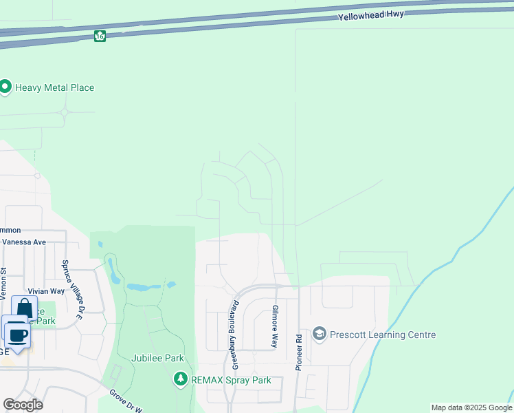 map of restaurants, bars, coffee shops, grocery stores, and more near 13 Gladstone Bend in Spruce Grove