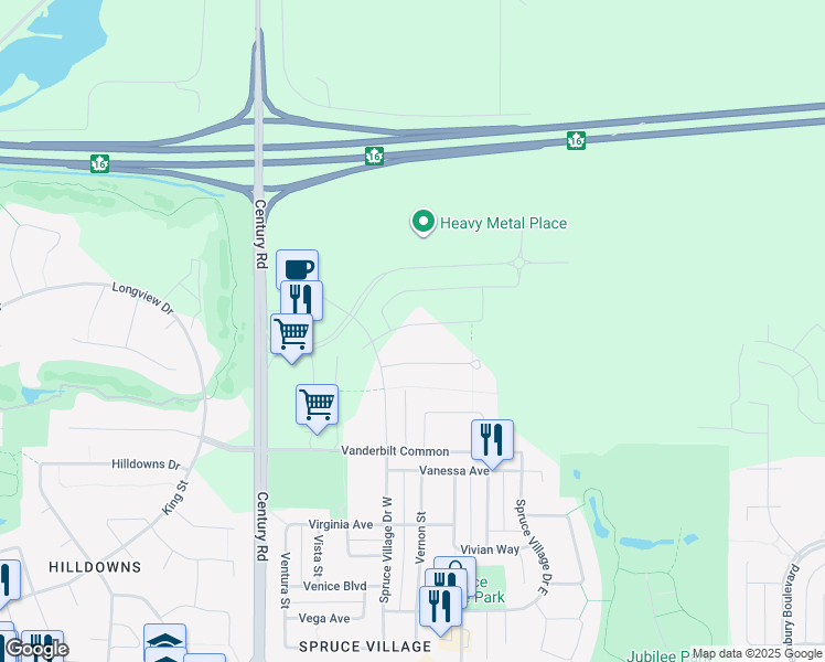 map of restaurants, bars, coffee shops, grocery stores, and more near 100 Kingsbury Circle in Spruce Grove