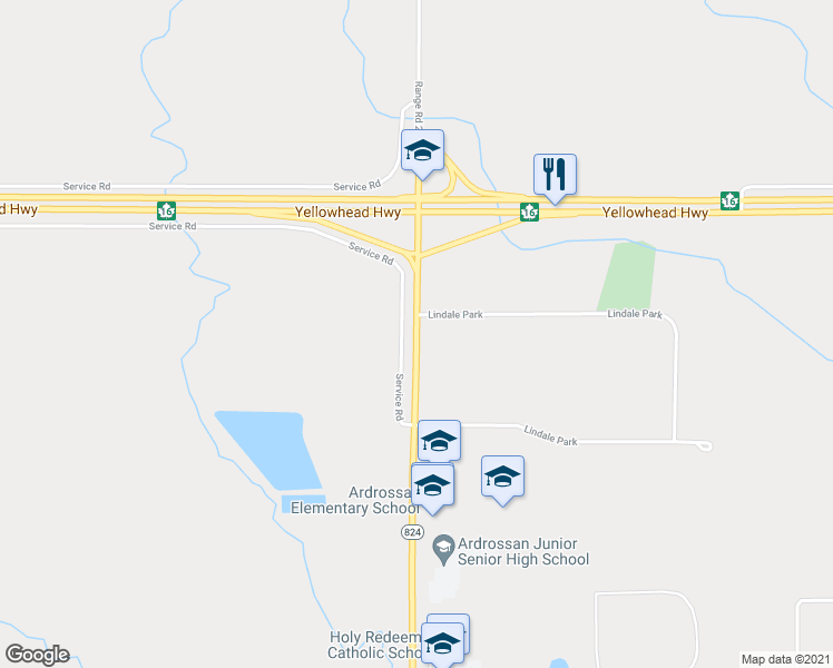 map of restaurants, bars, coffee shops, grocery stores, and more near Range Road 222 in Division No. 11