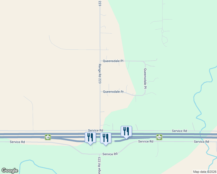 map of restaurants, bars, coffee shops, grocery stores, and more near 4 53221 Range Road 223 in Strathcona County