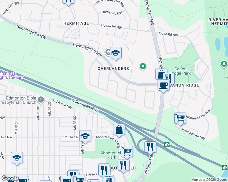 map of restaurants, bars, coffee shops, grocery stores, and more near 208 Humberstone Road Northwest in Edmonton