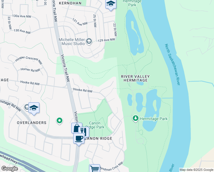 map of restaurants, bars, coffee shops, grocery stores, and more near 530 Hooke Road Northwest in Edmonton