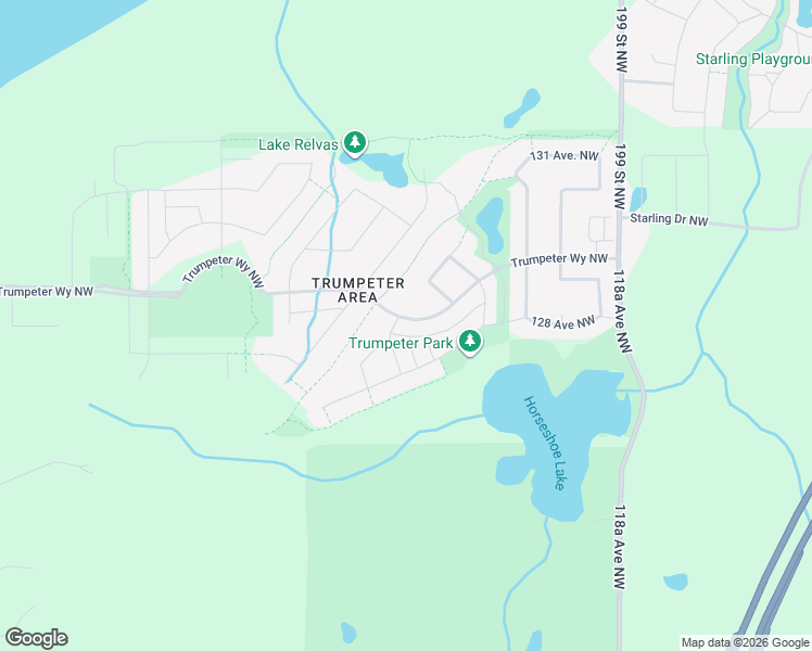 map of restaurants, bars, coffee shops, grocery stores, and more near 2117 Trumpeter Way Northwest in Edmonton