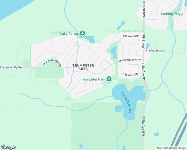 map of restaurants, bars, coffee shops, grocery stores, and more near 2117 Trumpeter Way Northwest in Edmonton