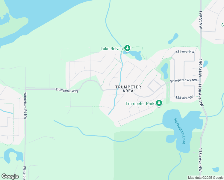 map of restaurants, bars, coffee shops, grocery stores, and more near Trumpeter Way in Edmonton