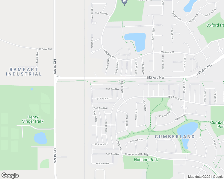 map of restaurants, bars, coffee shops, grocery stores, and more near 16111 140 Street Northwest in Edmonton