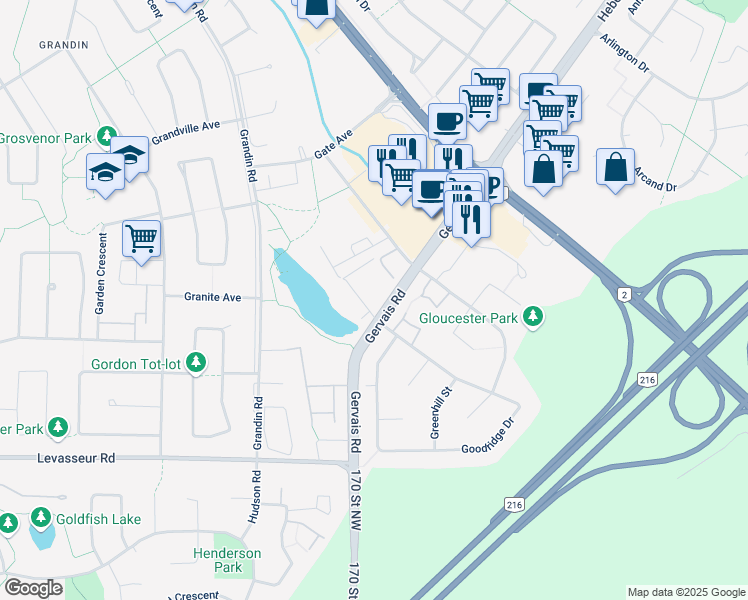 map of restaurants, bars, coffee shops, grocery stores, and more near in St. Albert