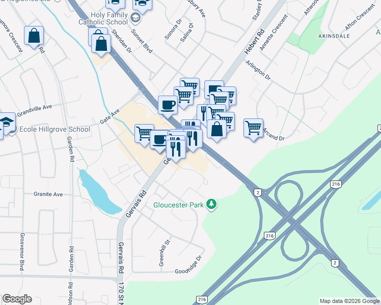 map of restaurants, bars, coffee shops, grocery stores, and more near in St. Albert