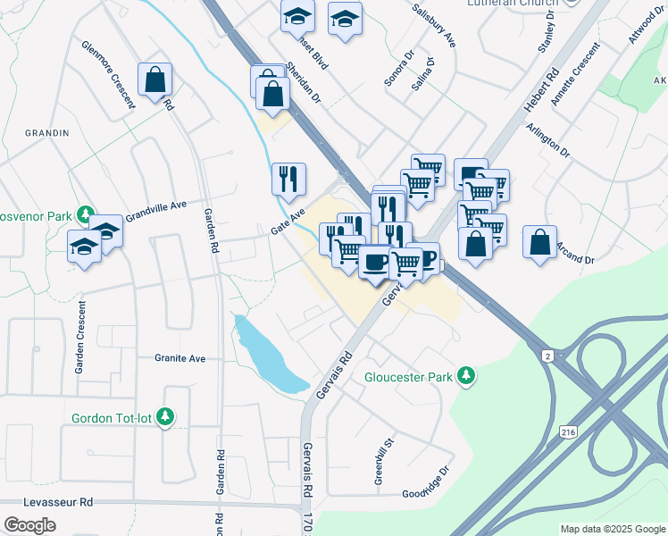 map of restaurants, bars, coffee shops, grocery stores, and more near 4 Grange Drive in St. Albert