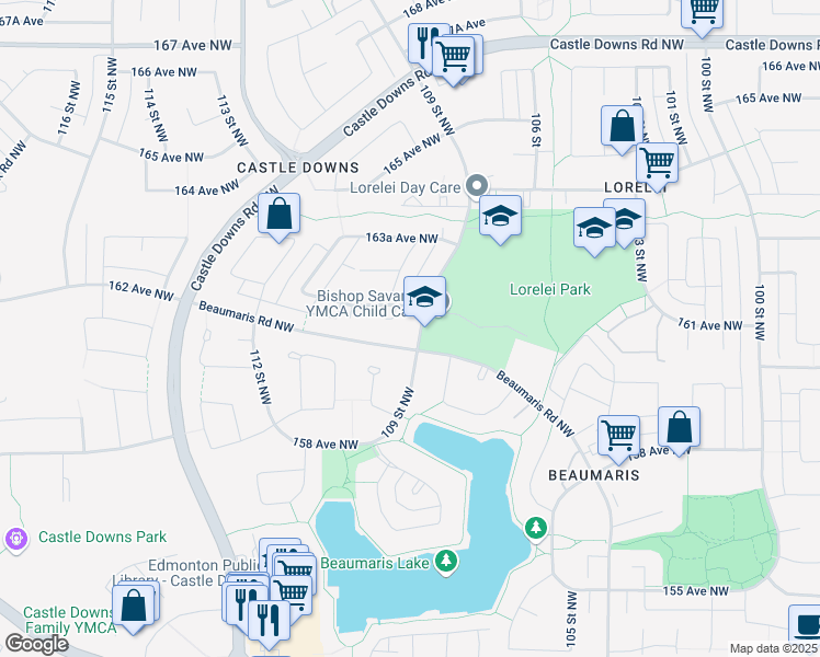 map of restaurants, bars, coffee shops, grocery stores, and more near in Edmonton
