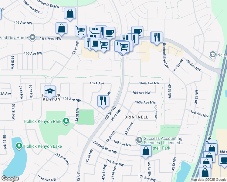 map of restaurants, bars, coffee shops, grocery stores, and more near in Edmonton