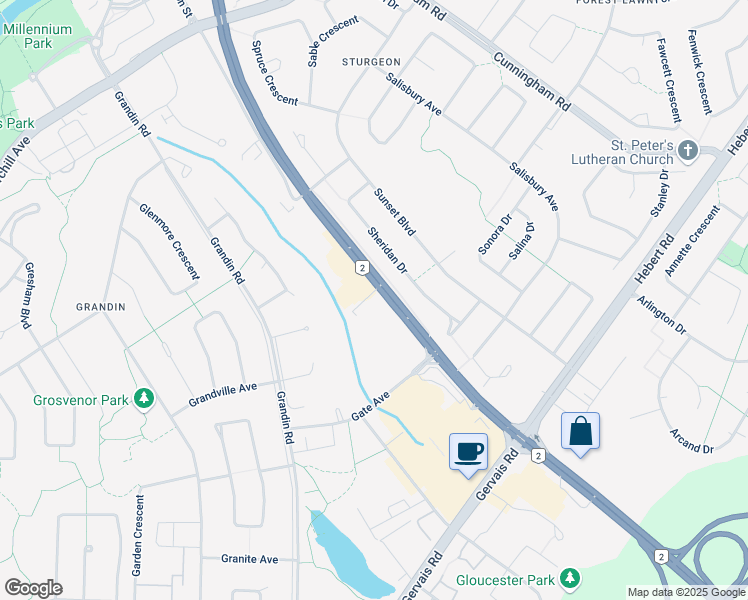 map of restaurants, bars, coffee shops, grocery stores, and more near 1075 Grenier Place in St. Albert