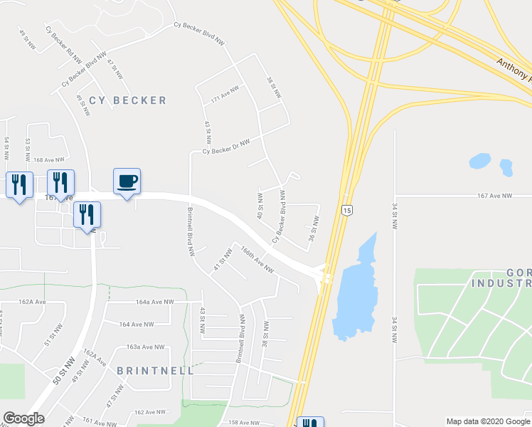 map of restaurants, bars, coffee shops, grocery stores, and more near 16719 40 Street Northwest in Edmonton