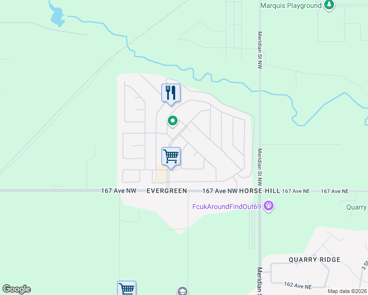 map of restaurants, bars, coffee shops, grocery stores, and more near 114 Evergreen Crescent Northwest in Edmonton