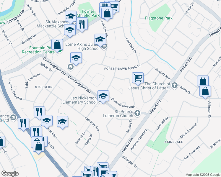 map of restaurants, bars, coffee shops, grocery stores, and more near 5 Farmstead Avenue in St. Albert