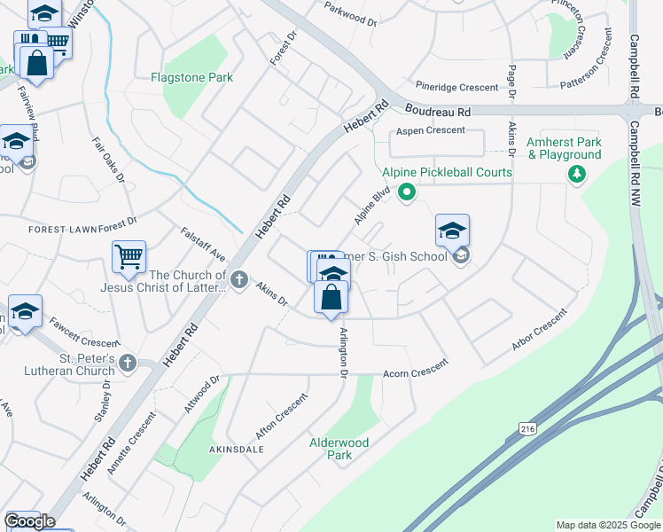 map of restaurants, bars, coffee shops, grocery stores, and more near 2 Alpine Boulevard in St. Albert