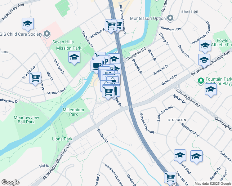 map of restaurants, bars, coffee shops, grocery stores, and more near 5 Perron Street in St. Albert
