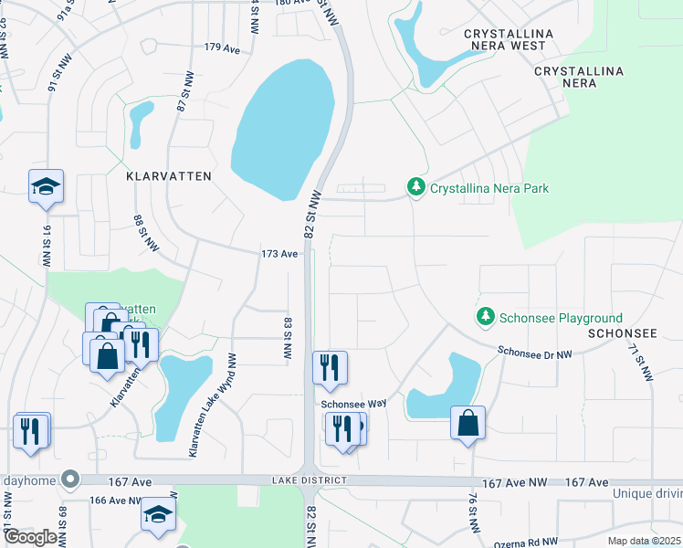 map of restaurants, bars, coffee shops, grocery stores, and more near in Edmonton