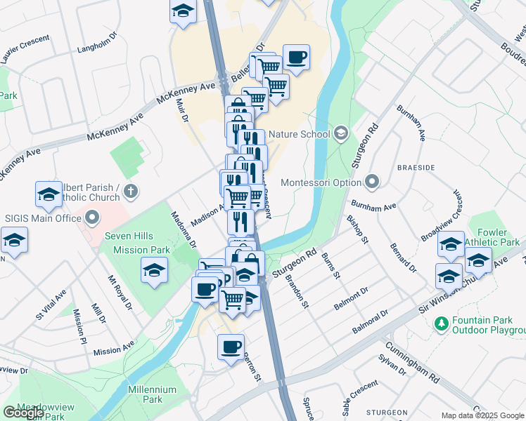 map of restaurants, bars, coffee shops, grocery stores, and more near 367 Saint Albert Trail in St. Albert