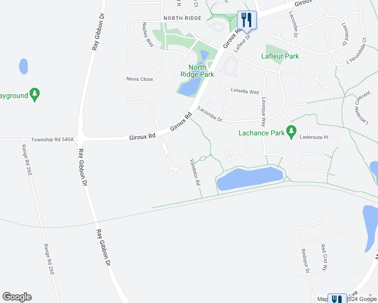 map of restaurants, bars, coffee shops, grocery stores, and more near 13 Genstar Annex in St. Albert