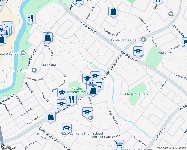 map of restaurants, bars, coffee shops, grocery stores, and more near 279 Ridgewood Terrace in St. Albert