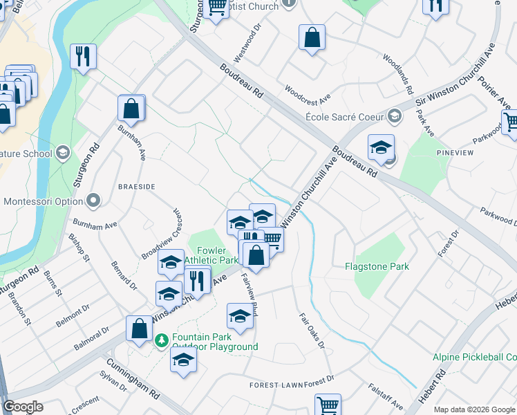 map of restaurants, bars, coffee shops, grocery stores, and more near 267 Ridgewood Terrace in St. Albert