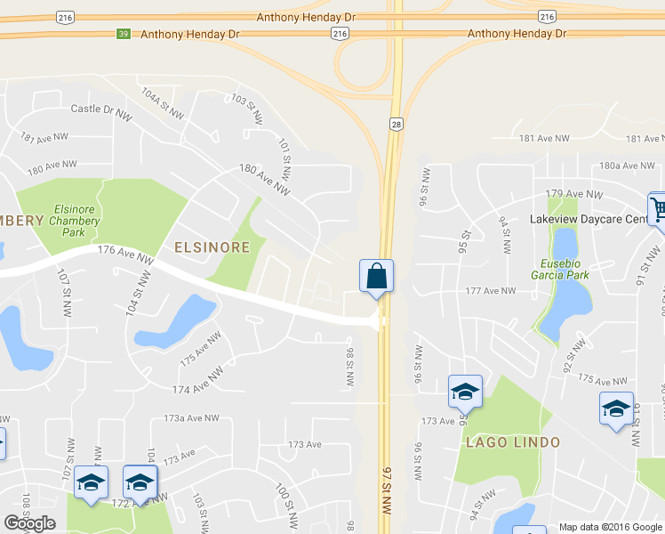 map of restaurants, bars, coffee shops, grocery stores, and more near 17811 99 Street Northwest in Edmonton