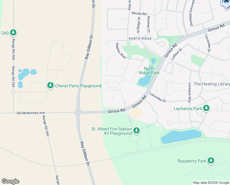 map of restaurants, bars, coffee shops, grocery stores, and more near 30 Nevada Place in St. Albert