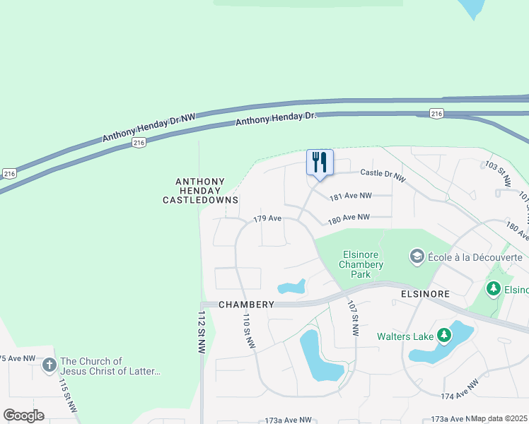 map of restaurants, bars, coffee shops, grocery stores, and more near 10824 179 Avenue Northwest in Edmonton