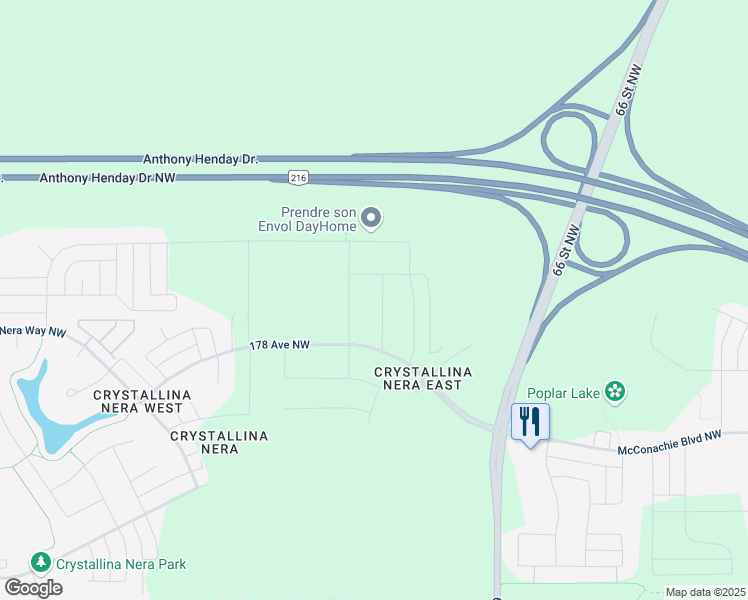 map of restaurants, bars, coffee shops, grocery stores, and more near 18015 66 Street Northwest in Edmonton