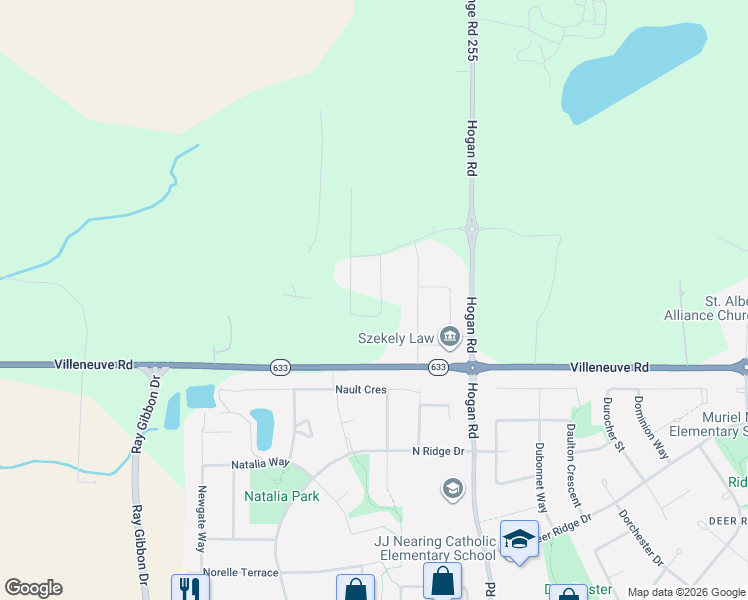 map of restaurants, bars, coffee shops, grocery stores, and more near 31 Nault Crescent in St. Albert