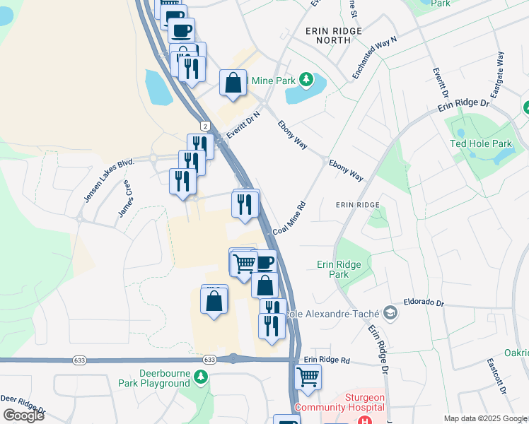 map of restaurants, bars, coffee shops, grocery stores, and more near 770 Saint Albert Trail in St. Albert