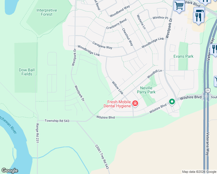 map of restaurants, bars, coffee shops, grocery stores, and more near in Fort Saskatchewan