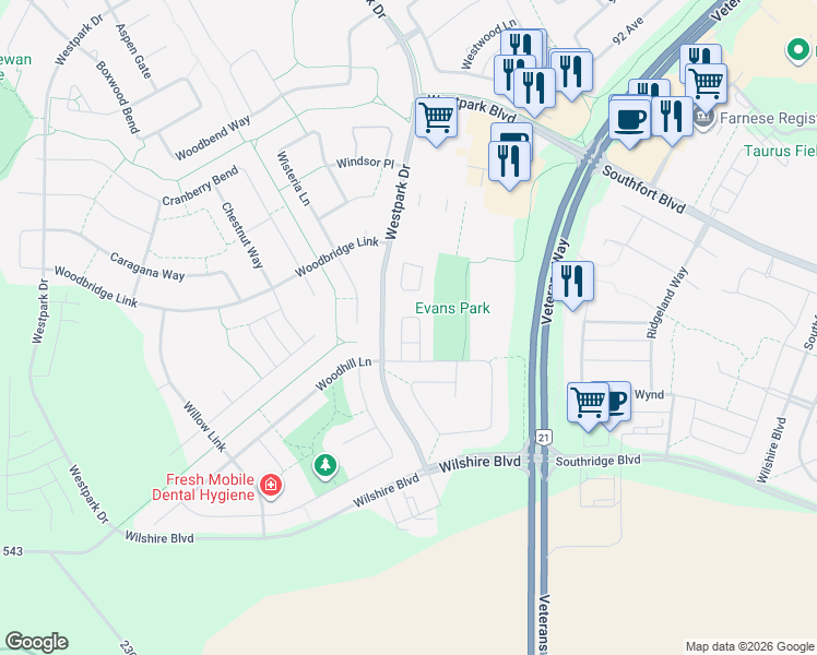 map of restaurants, bars, coffee shops, grocery stores, and more near 10 Woodcrest Lane in Fort Saskatchewan