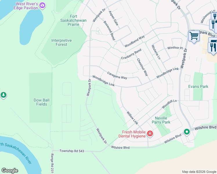 map of restaurants, bars, coffee shops, grocery stores, and more near in Fort Saskatchewan