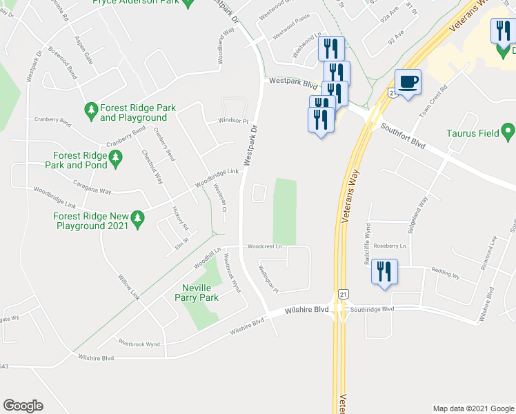 map of restaurants, bars, coffee shops, grocery stores, and more near 15 Woodsmere Close in Fort Saskatchewan